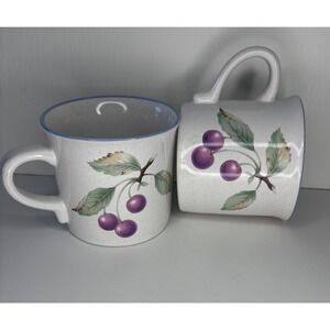 Mikasa Savoir Vivre Luscious Grapes Set Of 2 Coffee Tea Mugs Cups -C-